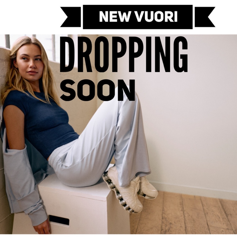 NEW VUORI DROPPING SOON!
HOODIES, SWEATPANTS, SKIRTS, TROUSERS, TANKS & BRAS